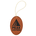 Rawhide Laserable Leatherette Oval Ornament with Gold String