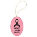 Pink Laserable Leatherette Oval Ornament with Gold String