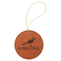 Rawhide Laserable Leatherette Round Ornament with Gold String