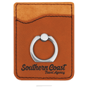 Rawhide Laserable Leatherette Phone Wallet with Silver Ring