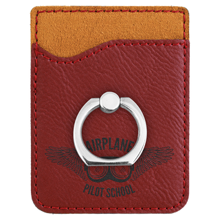 Rose Laserable Leatherette Phone Wallet with Silver Ring