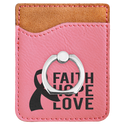 Pink Laserable Leatherette Phone Wallet with Silver Ring