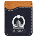 Black/Silver Laserable Leatherette Phone Wallet with Silver Ring