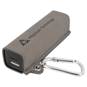 Gray Laserable Leatherette 2200 mAh Power Bank with USB-C Cord