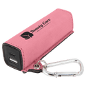 Pink Laserable Leatherette 2200 mAh Power Bank with USB-C Cord