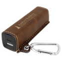 Rustic/Gold Laserable Leatherette 2200 mAh Power Bank with USB-C Cord