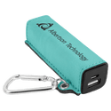 Teal Laserable Leatherette 2200 mAh Power Bank with USB Cord