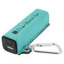 Teal Laserable Leatherette 2200 mAh Power Bank with USB-C Cord