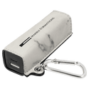 White Marble Laserable Leatherette 2200 mAh Power Bank with USB-C Cord
