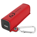 Red Laserable Leatherette 2200 mAh Power Bank with USB-C Cord