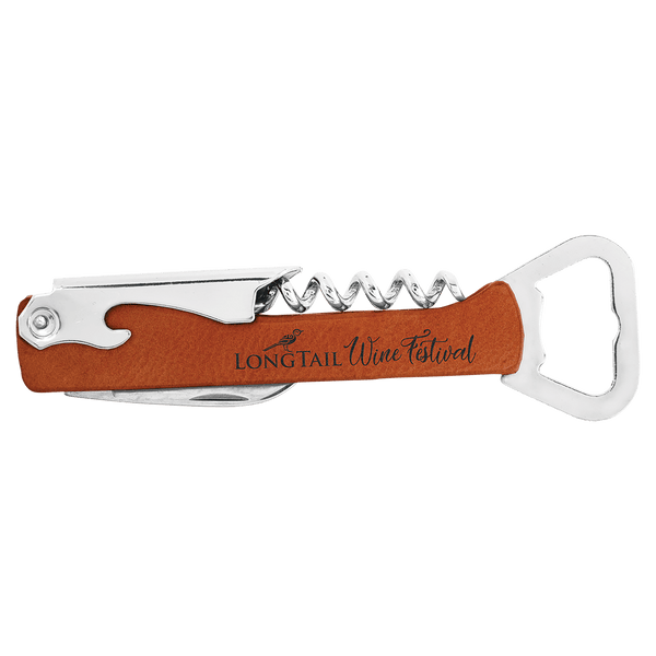 Rawhide Laserable Leatherette Wine Bottle Opener