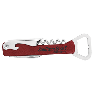 Rose Laserable Leatherette Wine Bottle Opener