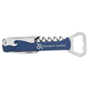 Blue/Silver Laserable Leatherette Wine Bottle Opener