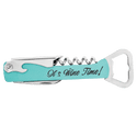 Teal Laserable Leatherette Wine Bottle Opener