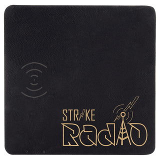Black/Gold 8" x 8" Laserable Leatherette Phone Charging Mat
