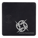 Black/Silver 8" x 8" Laserable Leatherette Phone Charging Mat