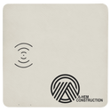 White 8" x 8" Laserable Leatherette Phone Charging Mat