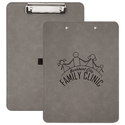 Gray 9" x 12 1/2" Laserable Leatherette Clipboard