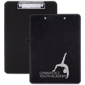 Black/Silver 9" x 12 1/2" Laserable Leatherette Clipboard