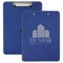 Blue/Silver 9" x 12 1/2" Laserable Leatherette Clipboard