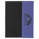 Purple Laserable Leatherette / Black 7" x 9" Canvas Portfolio with Notepad