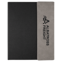Gray Laserable Leatherette / Black 9 1/2" x 12" Laserable Leatherette / Canvas Portfolio with Notepad