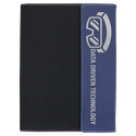 Blue/Silver Laserable Leatherette / Black 9 1/2"x12" Canvas Portfolio w/Notepad