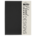 White Laserable Leatherette / Black 9 1/2" x 12" Canvas Portfolio with Note Pad