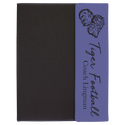 Purple Laserable Leatherette / Black 9 1/2" x 12" Canvas Portfolio with Note Pad