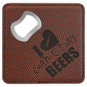 Football 3 4" x 4" Square Laserable Leatherette 6-Coaster Set