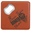 Basketball 3 4" x 4" Square Laserable Leatherette 6-Coaster Set