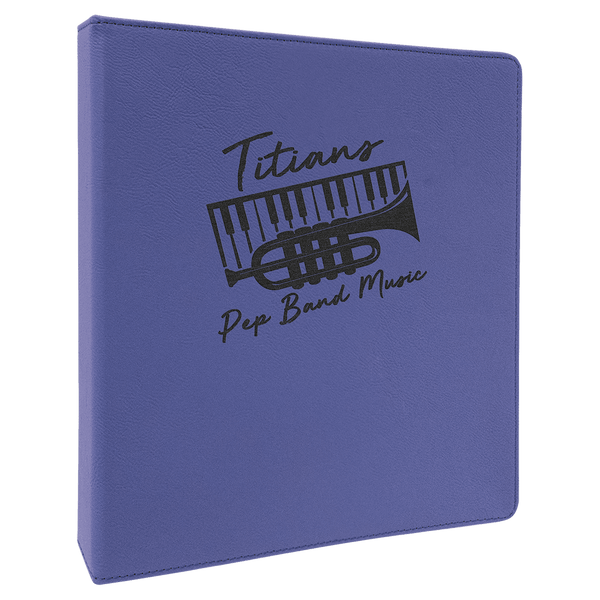 Purple/Black 10 1/2" x 11 1/2" Laserable Leatherette 3 Ring Binder with 1" Slant D Rings
