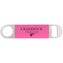 Pink/Black 1 1/2" x 7" Bottle Opener with Silicone Grip