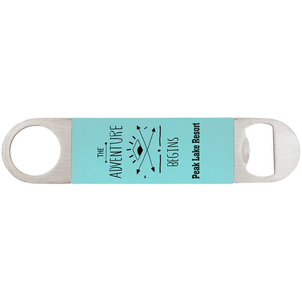 Teal Black 1 1/2" x 7" Bottle Opener with Silicone Grip