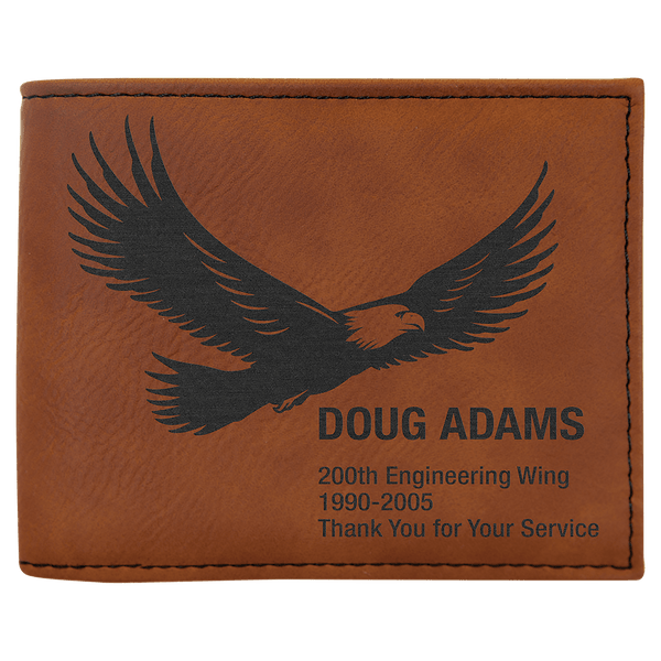 Rawhide Laserable Leatherette Bi-Fold Wallet w/Flip ID Display