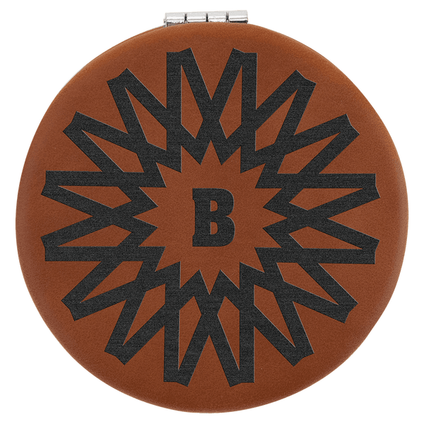 Rawhide 2 1/2" Laserable Leatherette Compact Mirror