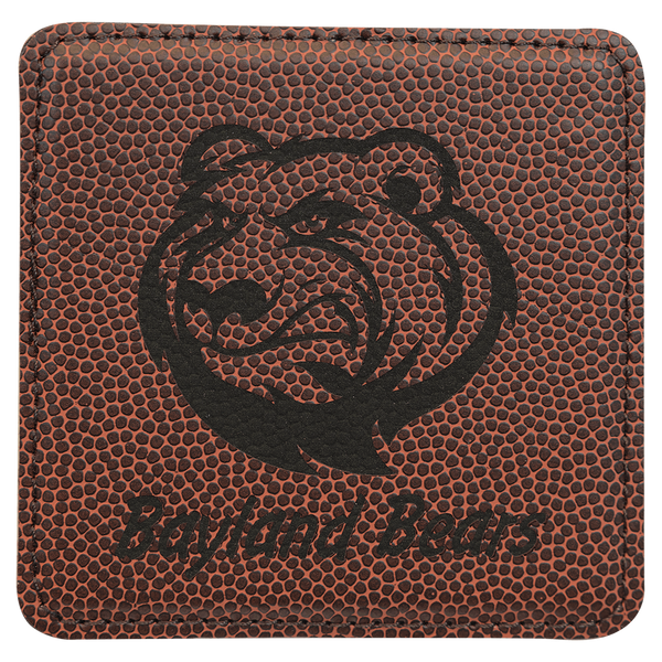 Football 4" x 4" Square Laserable Leatherette Coaster