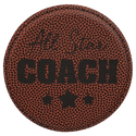 Football 4" Round Laserable Leatherette Coaster