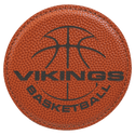 Basketball 4" Round Laserable Leatherette Coaster