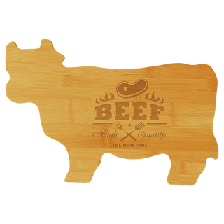 14 3/4" x 9 3/4" Bamboo Cow Shaped Cutting Board