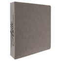 Gray 11" x 11 1/2" Laserable Leatherette 3 Ring Binder with 2" Slant D Rings