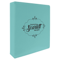Teal 11" x 11 1/2" Laserable Leatherette 3 Ring Binder with 2" Slant D Rings
