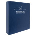 Blue/Silver 11" x 11 1/2" Laserable Leatherette 3 Ring Binder with 2" Slant D Rings