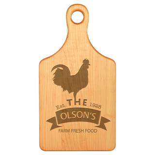 13 1/2" x 7" Maple Paddle Shaped Cutting Board