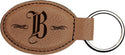 Dark Brown 3" x 1 3/4" Laserable Leatherette Oval Keychain