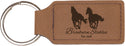 Dark Brown 2 3/4" x 1 1/4" Laserable Leatherette Rectangle Keychain