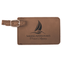 Dark Brown 4 1/4" x 2 3/4" Laserable Leatherette Luggage Tag