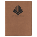 Dark Brown 9 1/2" x 12" Dark Brown Laserable Leatherette Portfolio with Notepad