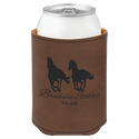 Dark Brown 3 3/4" Laserable Leatherette Beverage Holder