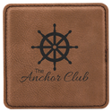 Dark Brown 4" x 4" Square Laserable Leatherette Coaster
